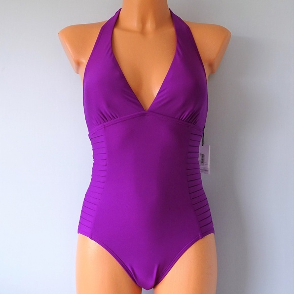 Calvin Klein Other - Calvin Klein Fuschia Pleated One Piece Swimsuit